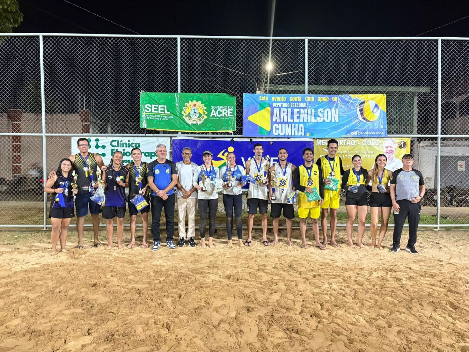 Aluísio/Carlos e Erlane/Beatriz conquistam a 1ª etapa do Acreano de Vôlei de Praia Adulto