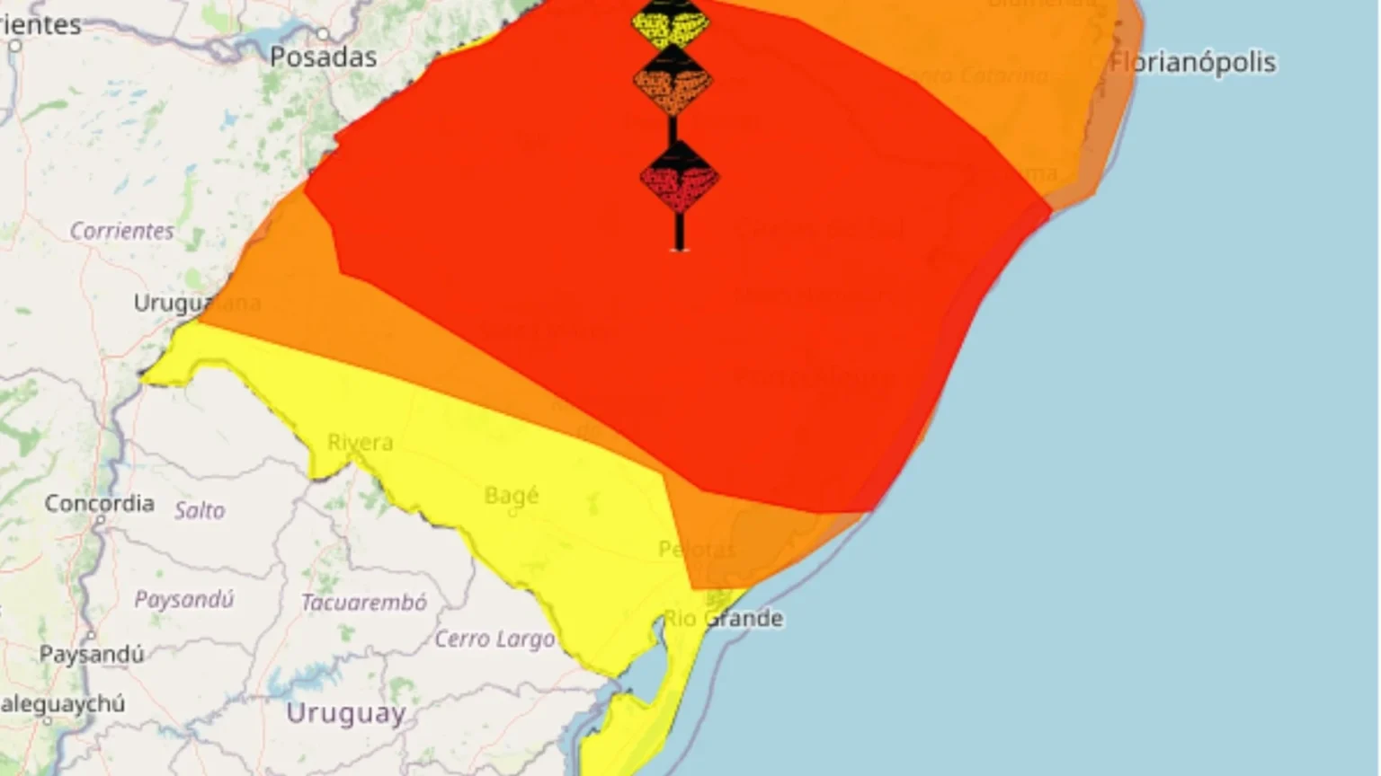 Alerta vermelho no RS: Tempestade com ventos acima de 100 km/h põe população em alerta