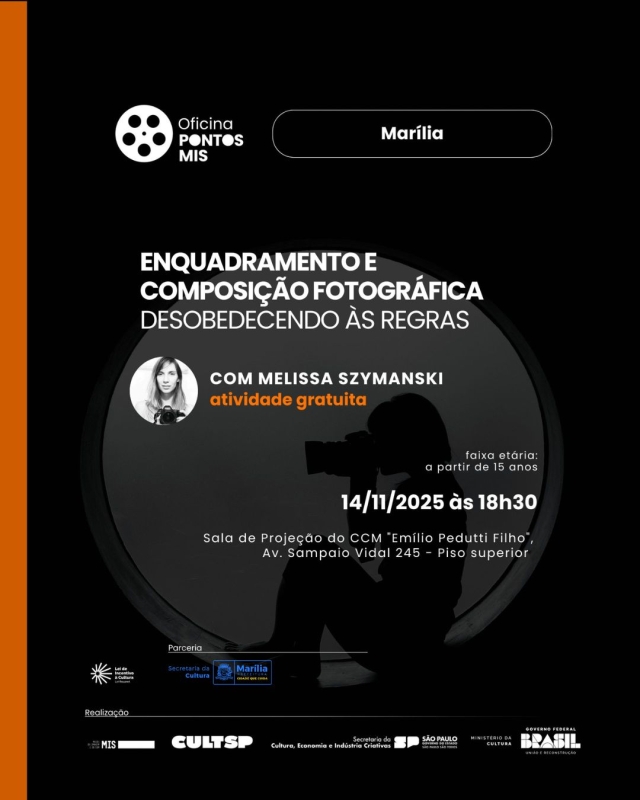 Oficina de Fotografia: Enquadramento e Composição com Inscrições Abertas em Marília Imagem do artigo