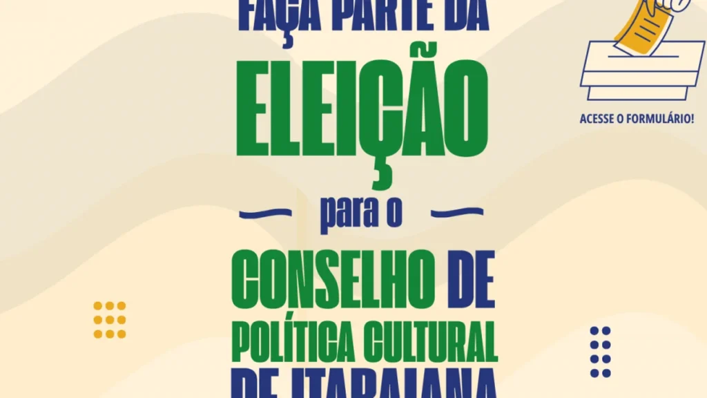Inscrições abertas para eleição do Conselho Municipal de Política Cultural de Itabaiana