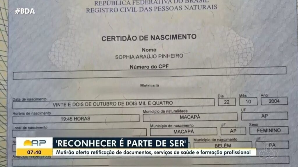 Amapá Realiza Ação para Emissão de RG e Mudança de Nome e Gênero em Evento Especial