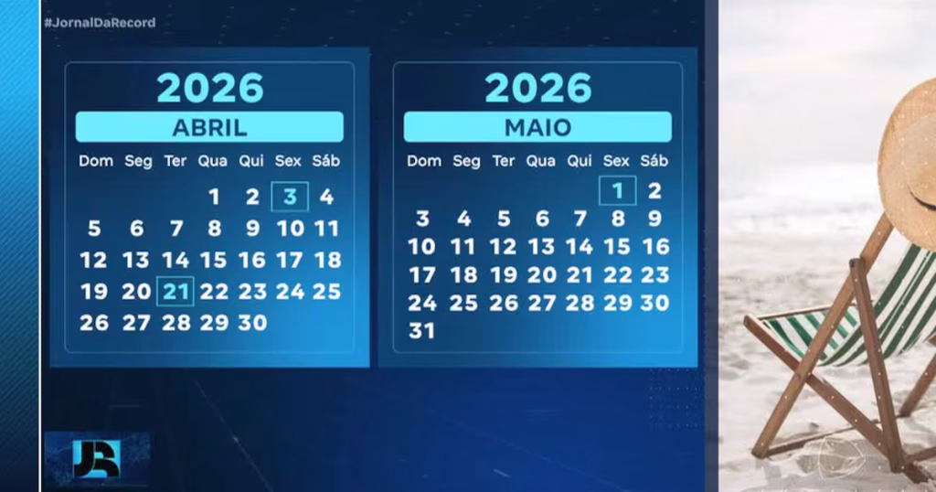 Calendário de 2026: Longas Folgas Prometem Aquecer o Turismo e Serviços