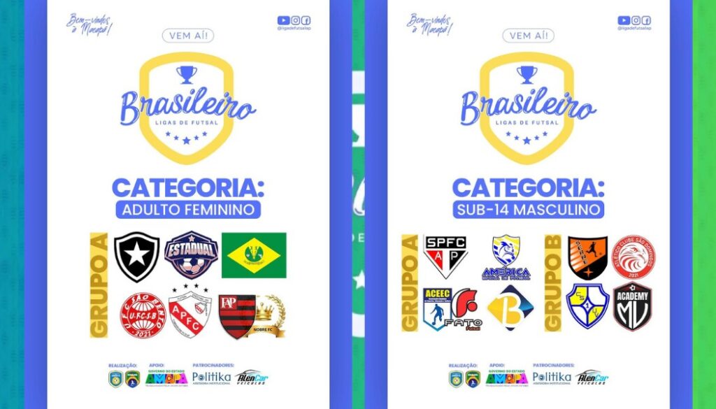 Amapá Sedia Campeonato Brasileiro de Ligas de Futsal Feminino e Sub-14 em Fevereiro Amapá Sedia Campeonato Brasileiro de Ligas de Futsal Feminino e Sub-14 em Fevereiro