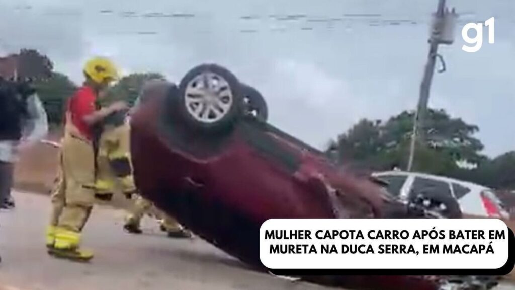 Mulher Capota Carro Após Colidir com Mureta na Duca Serra em Macapá