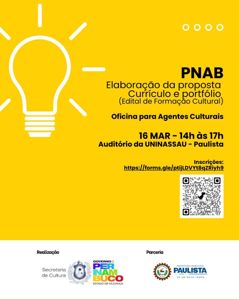 Oficina Gratuita em Paulista Aborda Política Nacional de Fomento à Cultura