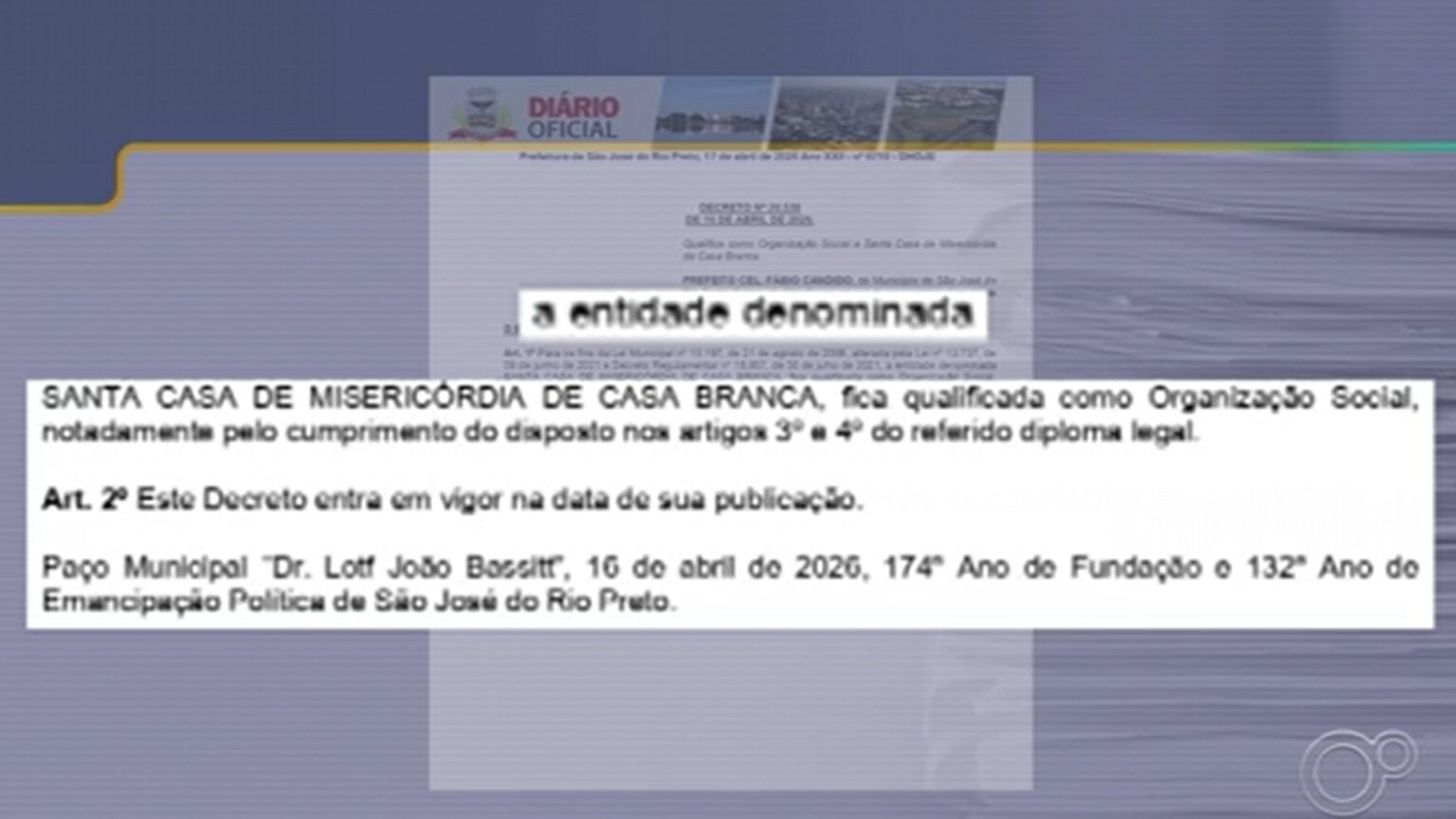 Prefeitura de São José do Rio Preto Anula Contrato de R$ 12 Milhões com Santa Casa de Casa Branca