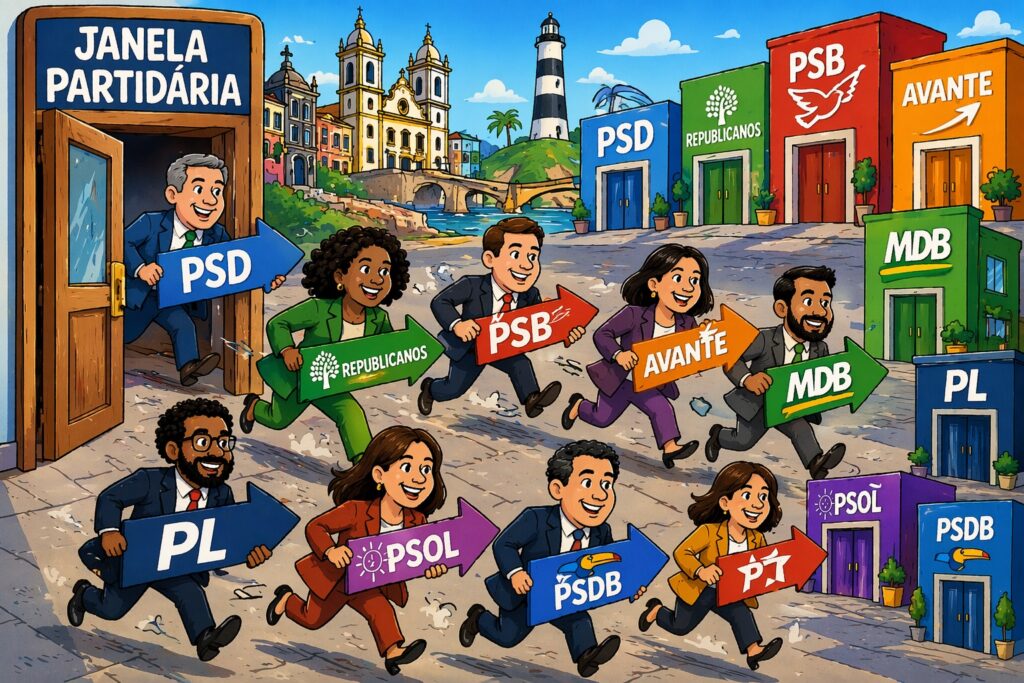 Dança das Cadeiras na Bahia: Trocas Partidárias Redesenham Cenário Político para 2026 Dança das Cadeiras na Bahia: Trocas Partidárias Redesenham Cenário Político para 2026