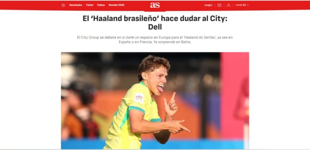 Grupo City Avalia Transferência de Dell, o 'Haaland do Sertão', para a Europa