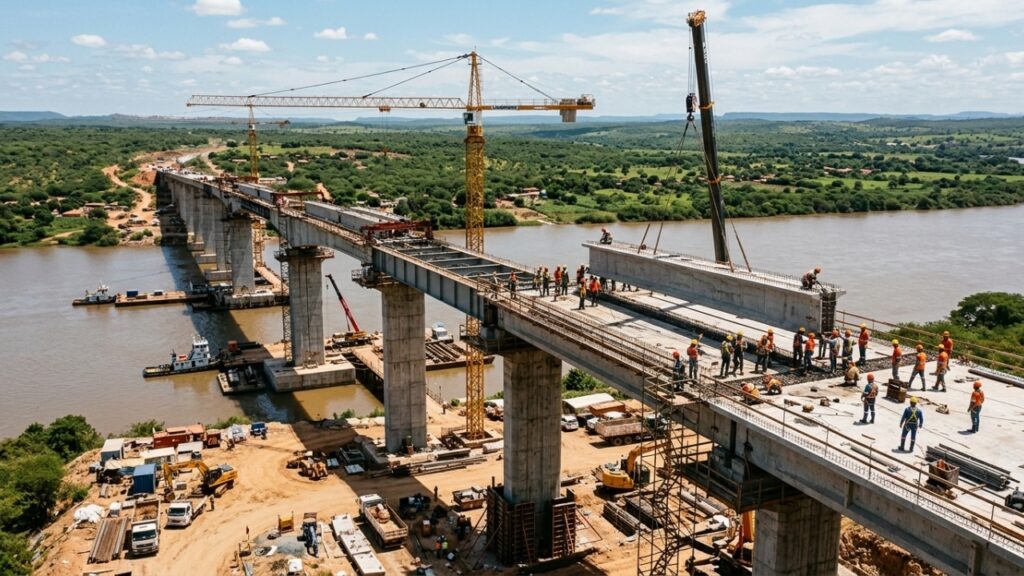 Ponte sobre o Rio Jequitinhonha avança com R$ 120 milhões e 510 metros, impulsionando a BR-101/BA Ponte sobre o Rio Jequitinhonha avança com R$ 120 milhões e 510 metros, impulsionando a BR-101/BA