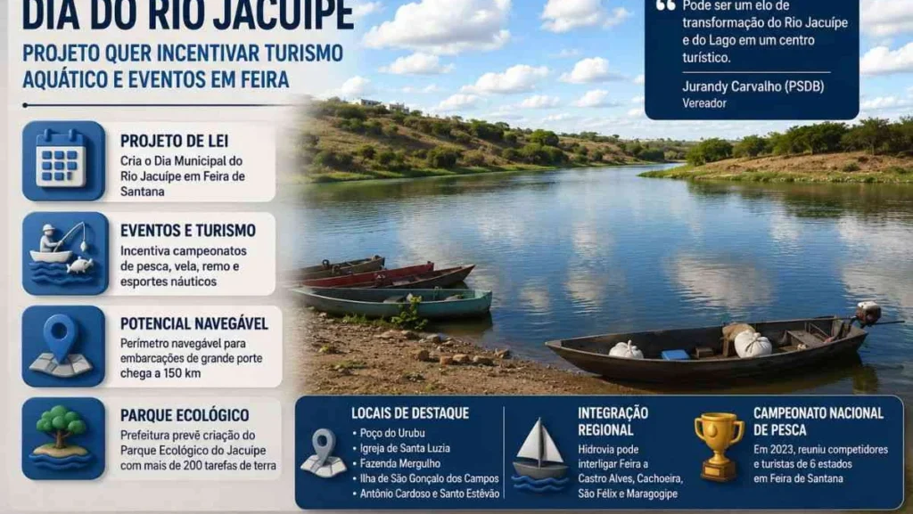Dia do Rio Jacuípe pode transformar turismo aquático e esportes em Feira de Santana