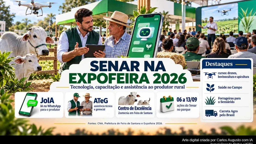Senar revoluciona a agropecuária na Expofeira 2026 com inteligência artificial e tecnologia rural