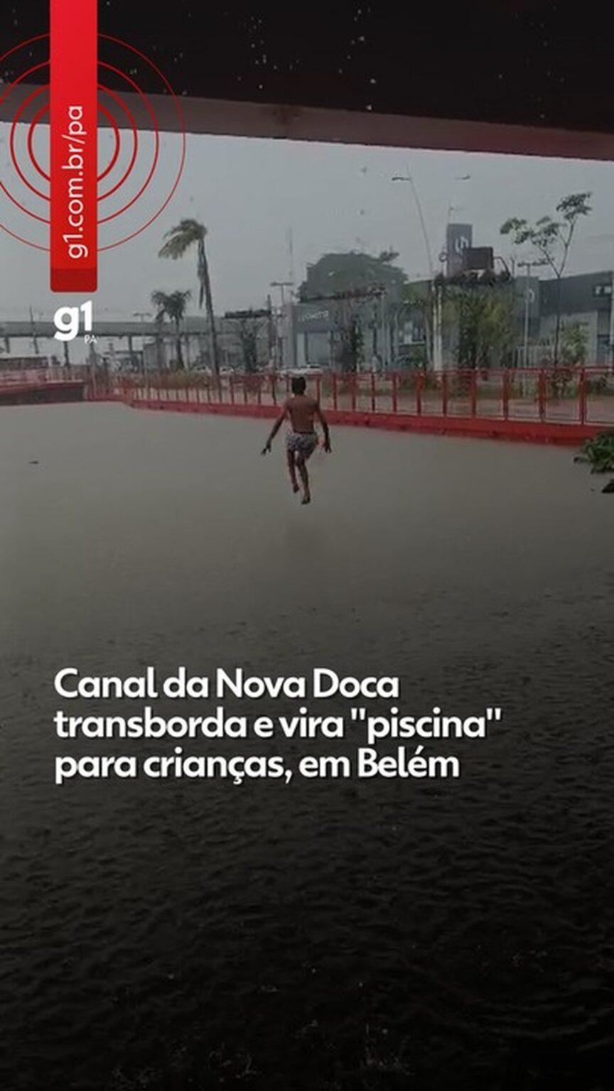 Belém em Alerta: Canal da Doca Transborda e Crianças Mergulham em Água Contaminada