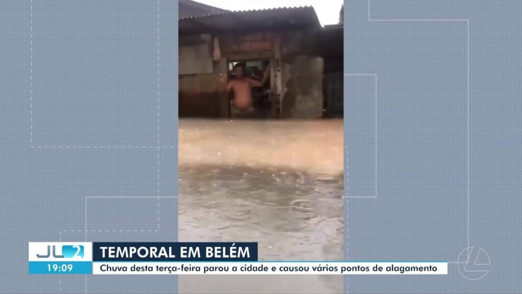 Chuva Intensa em Belém: Escola Alagada, Trânsito Parado e Canais Transbordando