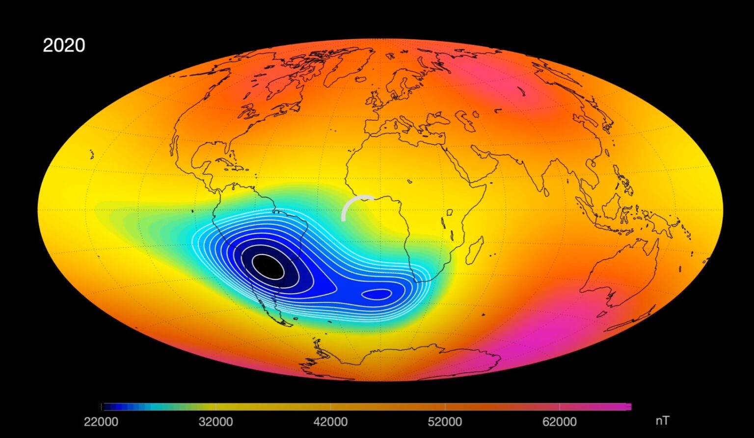 Estudo Revela Origem da Anomalia Magnética que Ameaça Satélites no Atlântico Sul