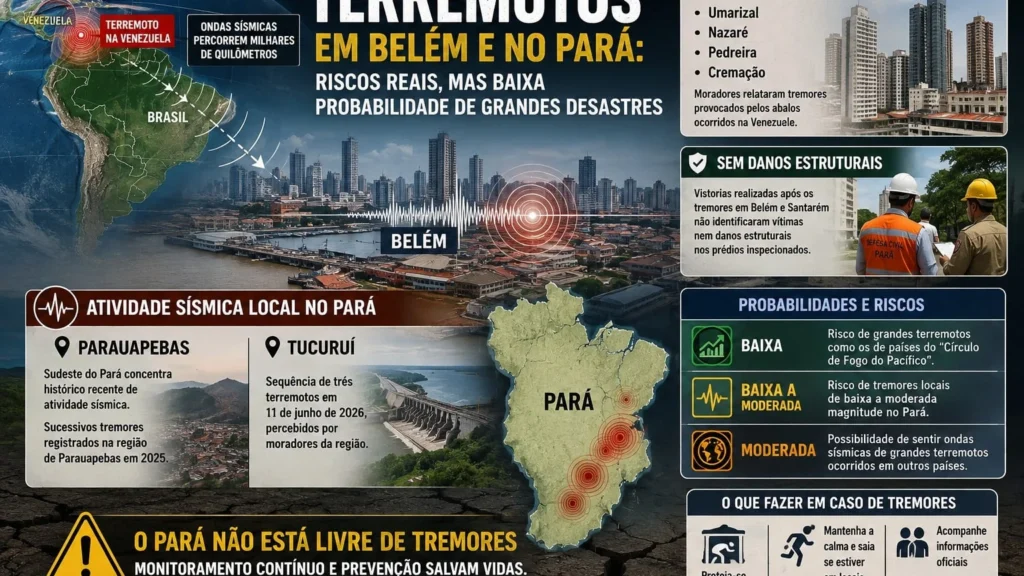Pará e terremotos: entenda o risco sísmico e a atividade na região