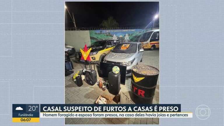 Casal é Detido em BH por Suspeitas de Integração em Quadrilha de Furtos a Residências