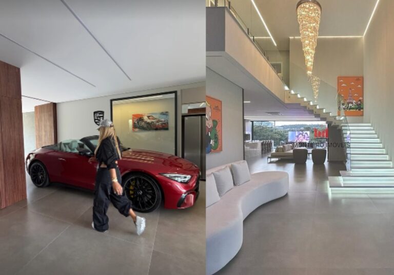 Iran Ângelo exibe mansão de R$ 4 milhões em MG com Mercedes de luxo na sala