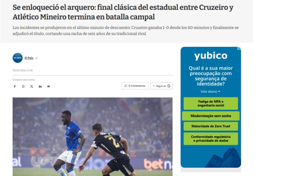 Pancadaria no Mineirão: Confusão entre Cruzeiro e Atlético-MG Agita a Mídia Internacional