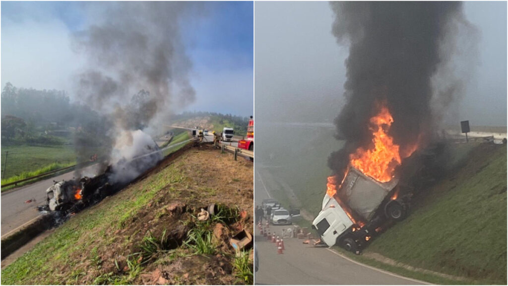 Acidente na BR-381: Carreta Tomba, Carga é Saqueada e Veículo Incendeia