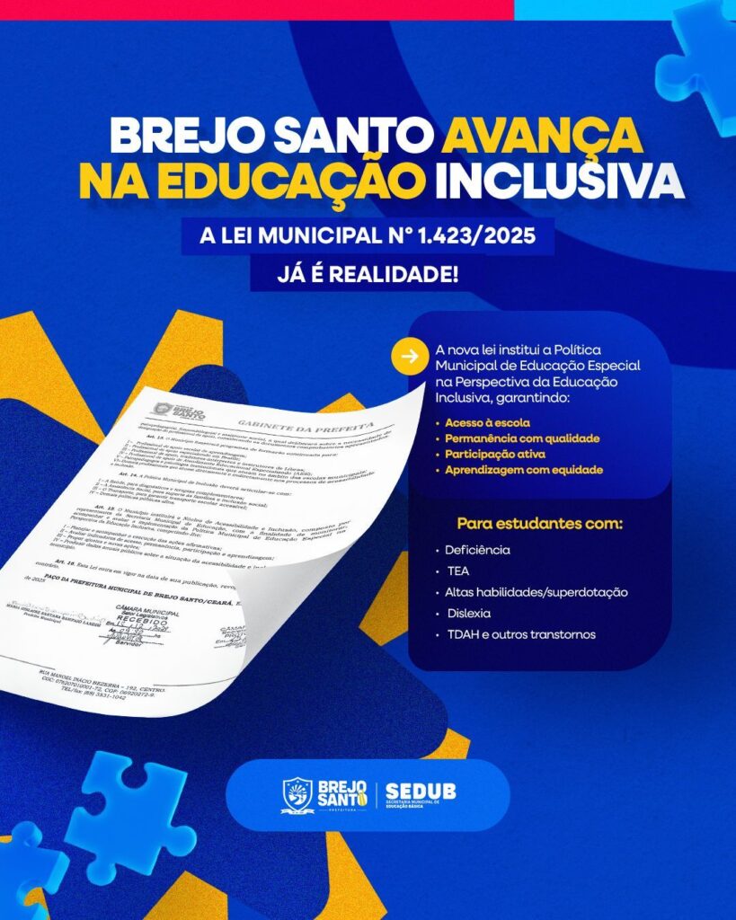Brejo Santo Avança na Educação Inclusiva com Nova Política Municipal
