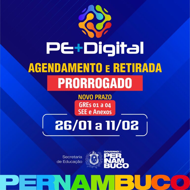 Prazo Prorrogado para Retirada de Notebooks do Programa PE + Digital em Pernambuco