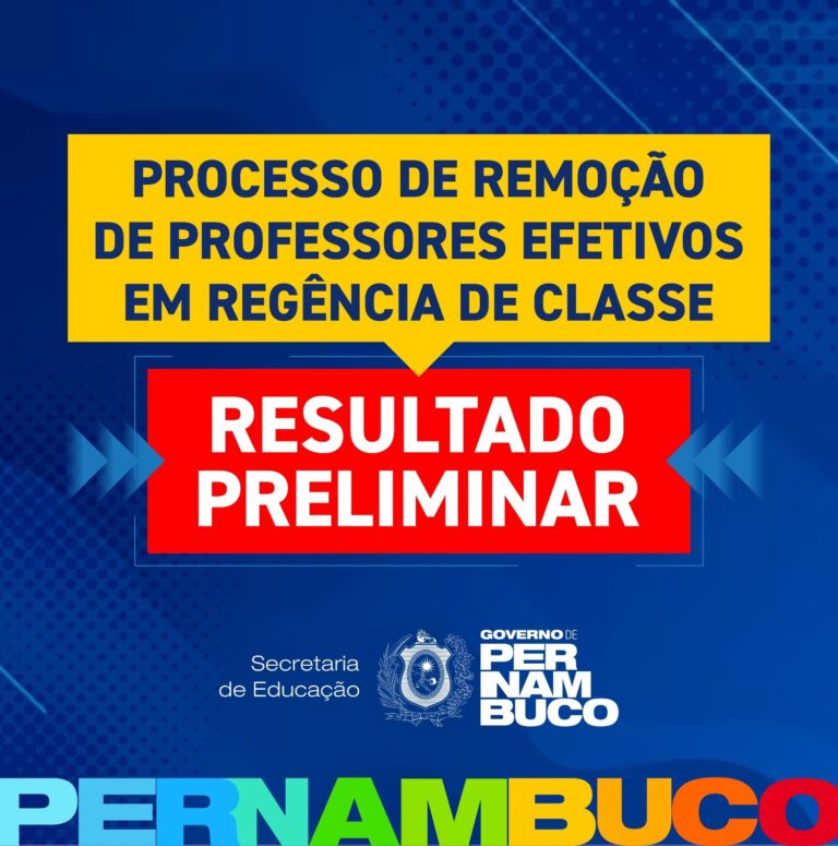 Resultados Preliminares da Remoção de Professores na SEE de Pernambuco