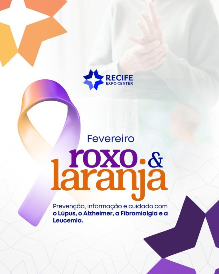 Recife Expo Center Ilumina Fachada de Roxo em Apoio ao Fevereiro Roxo