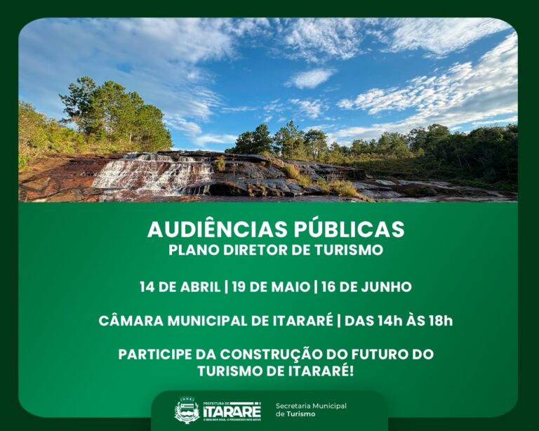 Participe das Audiências Públicas para Revisão do Plano Diretor de Turismo em Itararé