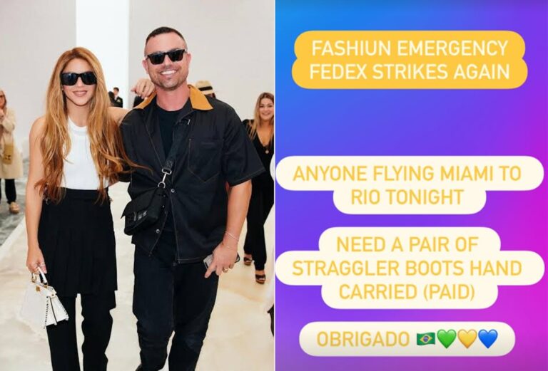 Stylist de Shakira Enfrenta Emergência de Moda Para Show no Rio de Janeiro
