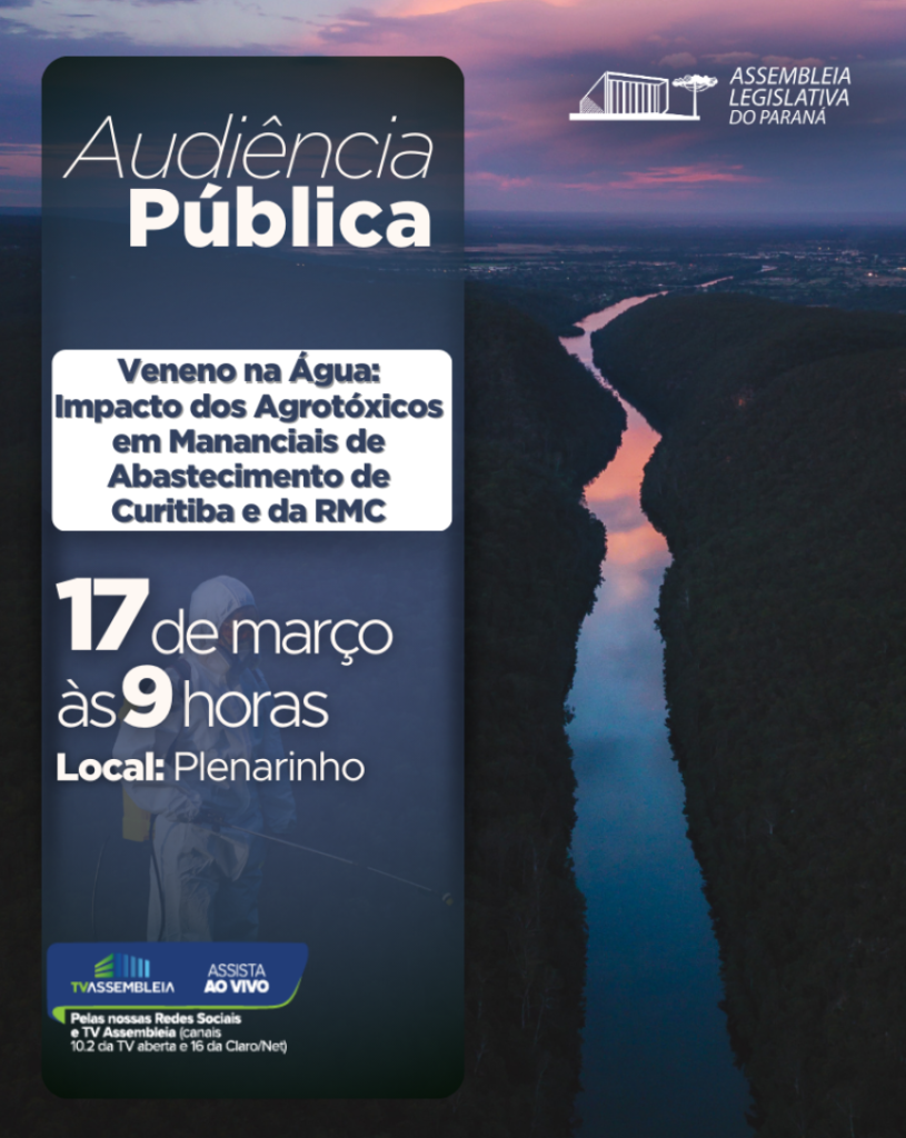 Debate na Assembleia Legislativa alerta sobre riscos dos agrotóxicos em mananciais de Curitiba