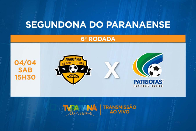 TV Paraná Turismo Exibe Jogo da Segundona Neste Sábado | Araucária x Patriotas TV Paraná Turismo Exibe Jogo da Segundona Neste Sábado | Araucária x Patriotas