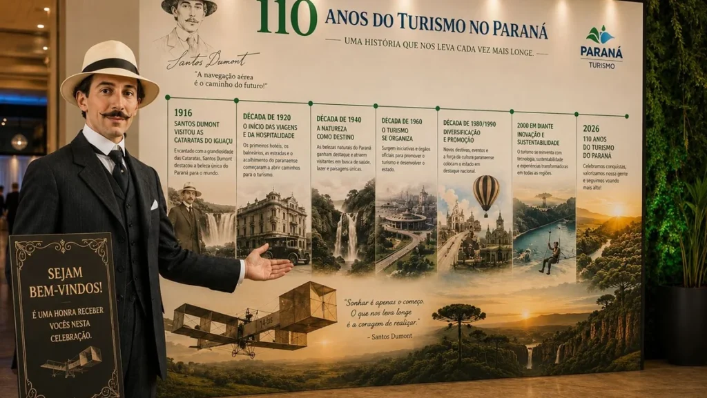 Turismo do Paraná celebra 110 anos com legado de Santos Dumont
