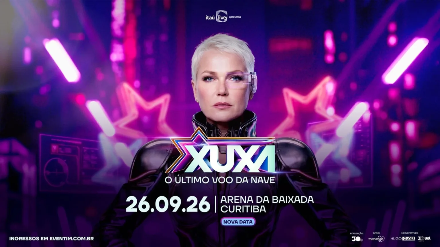 Xuxa anuncia turnê ‘Último Voo da Nave’ em Curitiba e Belo Horizonte com estrutura inédita
