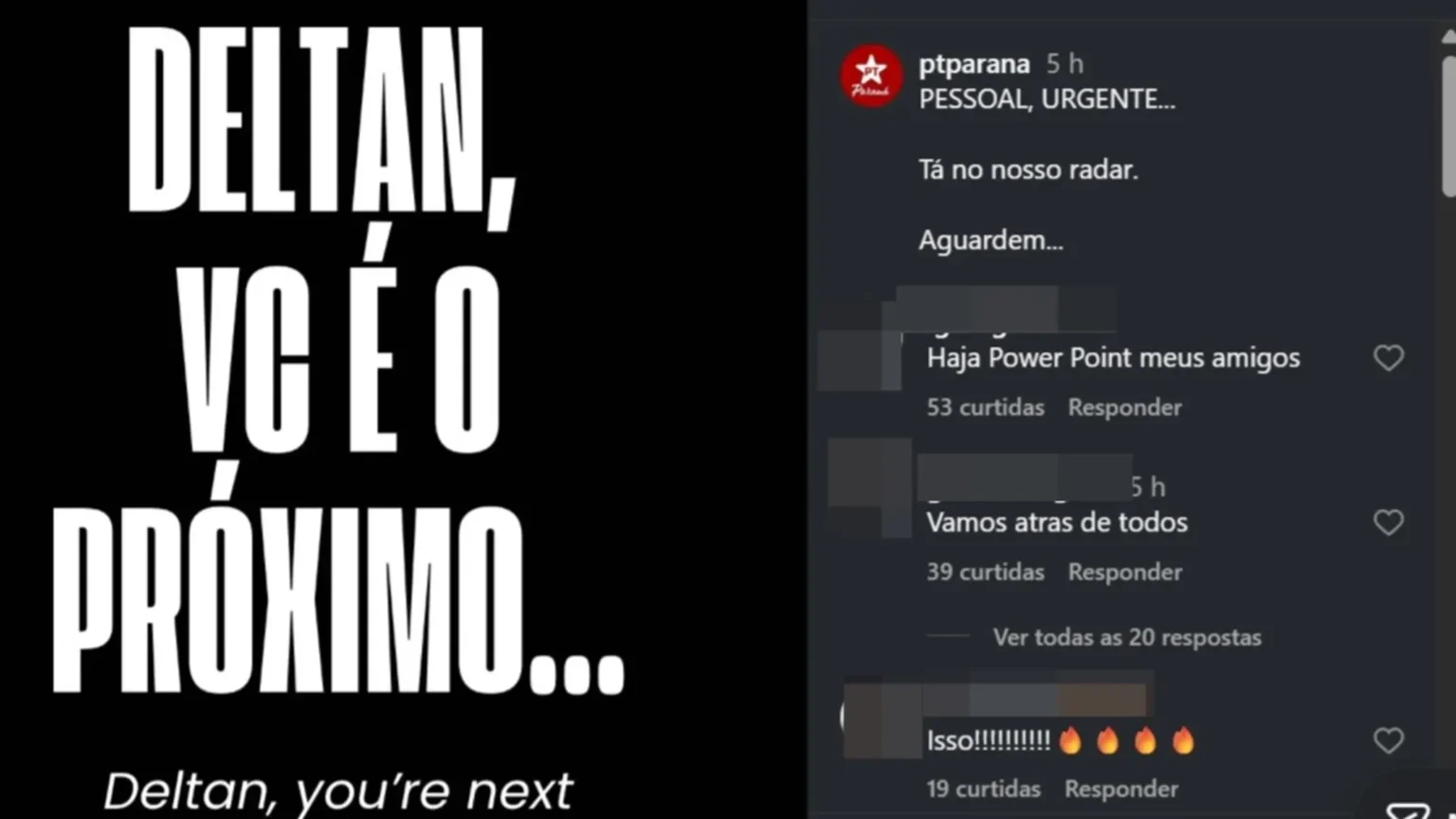 PT do Paraná publica ameaça a Deltan Dallagnol: "Você é o próximo"