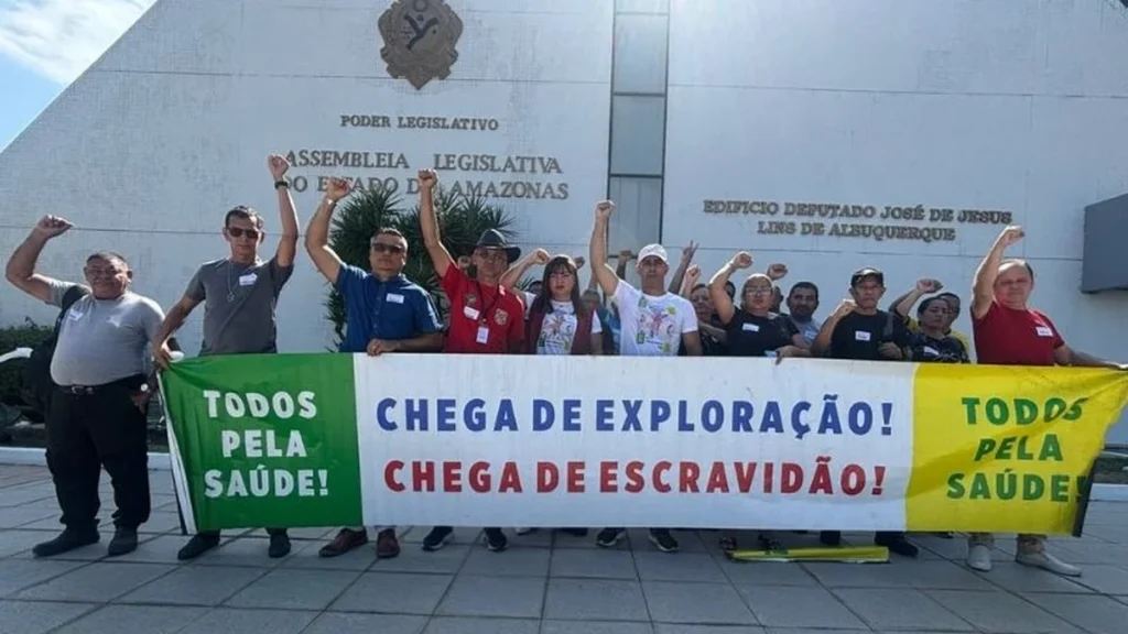 Vigilantes da Saúde do Amazonas Protestam por Salários Atrasados e Condições de Trabalho Vigilantes da Saúde do Amazonas Protestam por Salários Atrasados e Condições de Trabalho