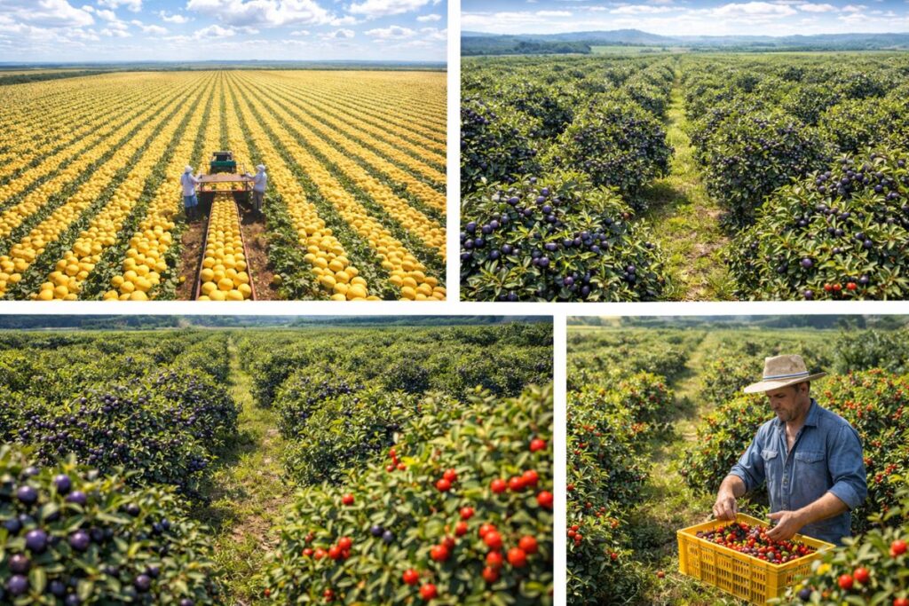 Brasil: Potência em Fazendas Gigantes de Frutas com Melão, Jabuticaba e Acerola Brasil: Potência em Fazendas Gigantes de Frutas com Melão, Jabuticaba e Acerola