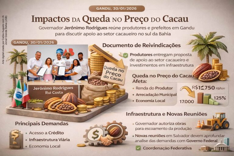 Governador Jerônimo Rodrigues Analisa Queda do Preço do Cacau com Produtores em Gandu Governador Jerônimo Rodrigues Analisa Queda do Preço do Cacau com Produtores em Gandu