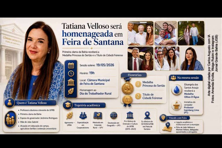 Tatiana Velloso Receberá Medalha Princesa do Sertão e Título de Cidadã Feirense em Cerimônia na Câmara de Feira de Santana Tatiana Velloso Receberá Medalha Princesa do Sertão e Título de Cidadã Feirense em Cerimônia na Câma