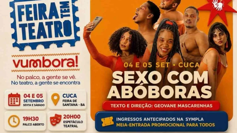 Espetáculo “Sexo com Abóboras” retorna a Feira de Santana com cenas inéditas e humor provocativo Espetáculo "Sexo com Abóboras" retorna a Feira de Santana com cenas inéditas e humor provocativo