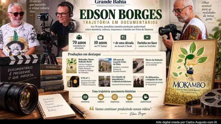 Edson Borges e a produção audiovisual que preserva memória e cultura em Feira de Santana