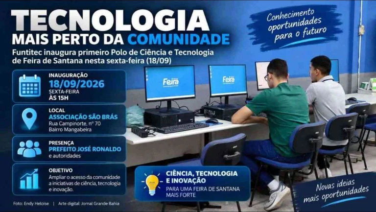 Governo Ronaldo inaugura Polo de Ciência e Tecnologia em Feira de Santana com foco em inovação local