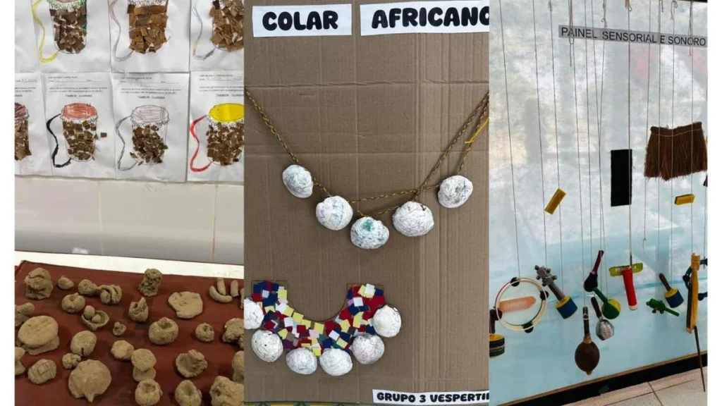 Crianças indígenas do Cmeii Caieiras Velha criam obras que valorizam culturas afro-brasileira e indí