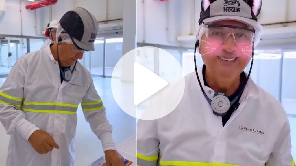 Governador Prova Ração em Ação Promocional da Fábrica da Nestlé em SC