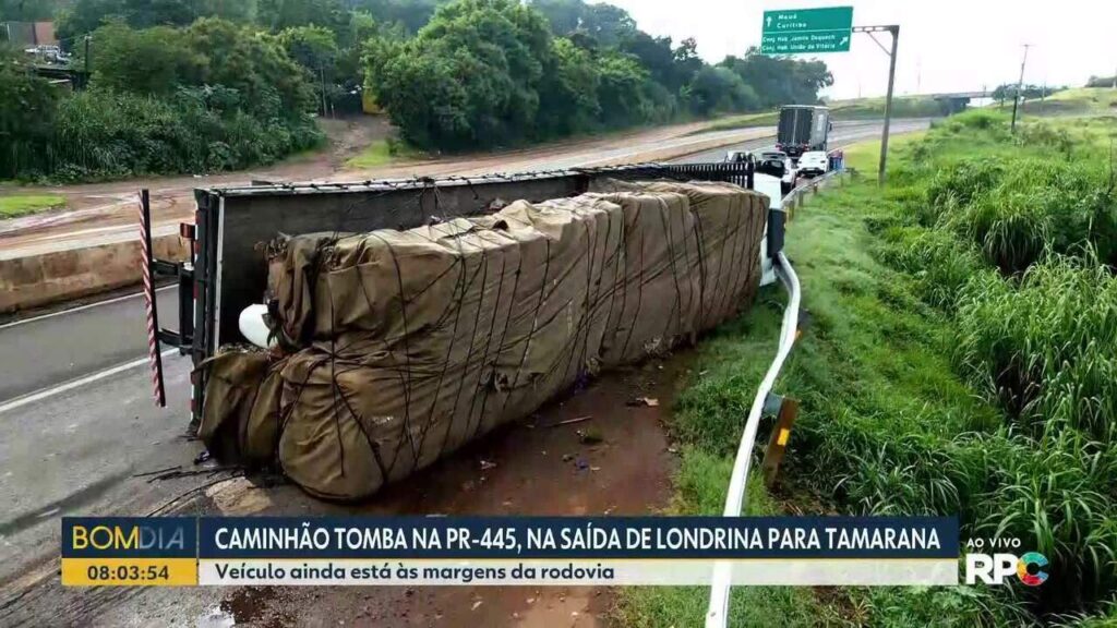 Caminhão Capota na PR-445 em Londrina: Trânsito Complicado e Recomendações de Segurança