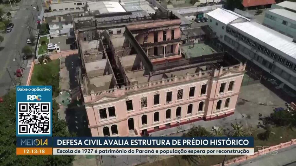 Defesa Civil Analisa Estrutura de Escola Histórica Atingida por Incêndio em Paranaguá