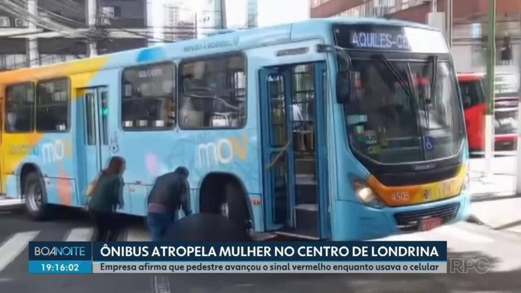 Mulher Atropelada por Ônibus em Londrina: Acidente Capturado por Câmeras de Segurança Mulher Atropelada por Ônibus em Londrina: Acidente Capturado por Câmeras de Segurança