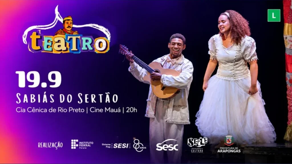 Arapongas recebe dois espetáculos gratuitos no sábado com diversidade cultural Arapongas recebe dois espetáculos gratuitos no sábado com diversidade cultural