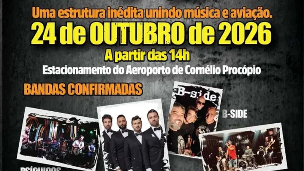 Aerorock reúne bandas de Londrina e Cornélio Procópio em festival gratuito no aeroporto Aerorock reúne bandas de Londrina e Cornélio Procópio em festival gratuito no aeroporto