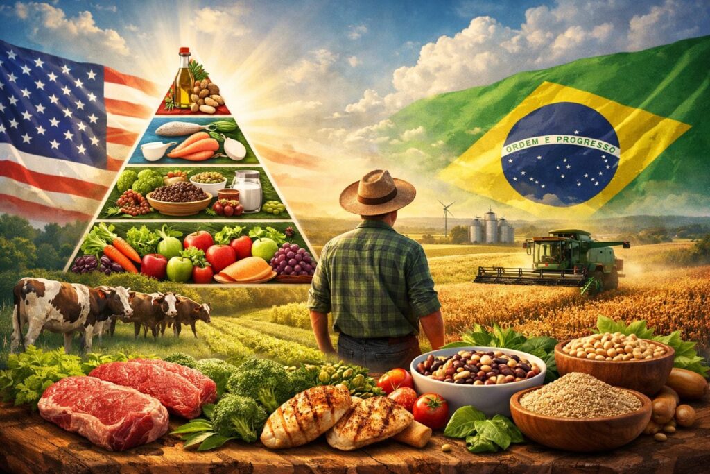 Nova Pirâmide Alimentar dos EUA: Impactos no Agronegócio Brasileiro Nova Pirâmide Alimentar dos EUA: Impactos no Agronegócio Brasileiro