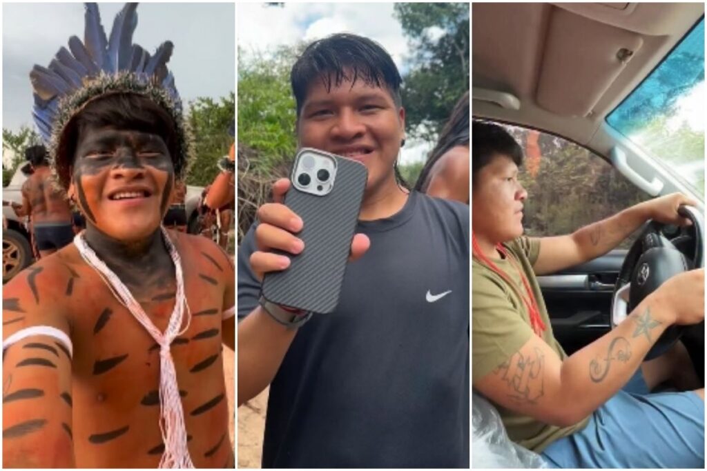 Influenciador Indígena de MT Mostra Estilo de Vida Moderno e Tradicional Influenciador Indígena de MT Mostra Estilo de Vida Moderno e Tradicional